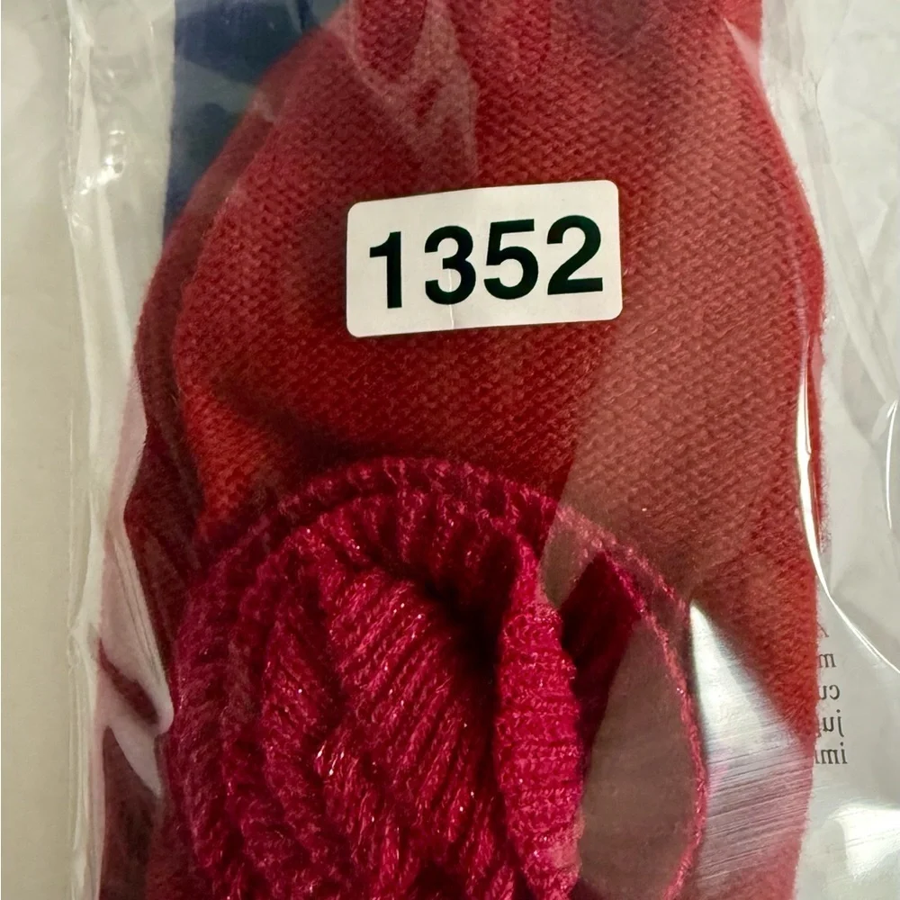 Kid's Little Girls Purple and Red Knit Beanie Hat Set with Flower Accent OS